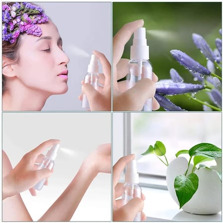50 Ml Şeffaf Plastik Seyahat Sprey Şişesi İnce Sis Püskürtmeli Ve Sızdırmaz Kapaklı