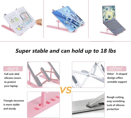 7 Seviyeli Ayarlanabilir Notebook Ve Tablet Yükseltici Stand Siyah