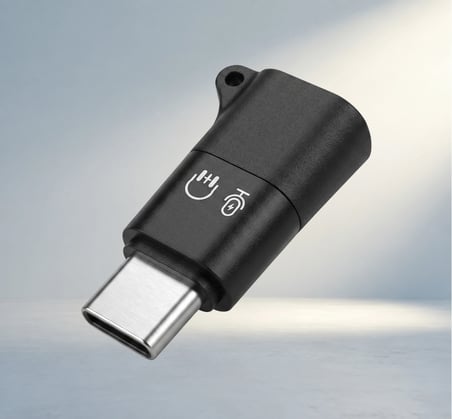 Kompakt Type-C Kulaklık Mikrofon Adaptörü Siyah