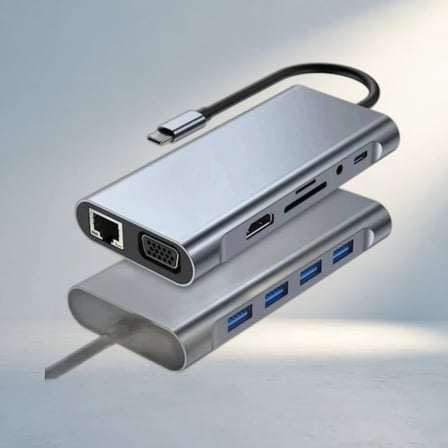 Çok Fonksiyonlu 8In1 Type-C Hub Hdmi 4K Usb Adaptör Ofis Ve Ev Kullanımı