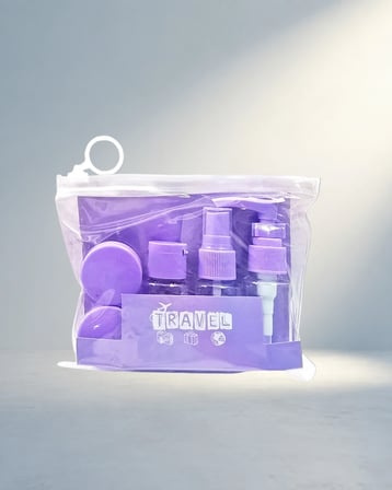 Kompakt Seyahat Banyo Seti 30 Ml Şeffaf Taşıma Çantasıyla