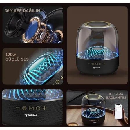 120W Rgb Işıklı D33 Kablosuz Ses Sistemi Bluetooth 5.4 Taşınabilir Hoparlör