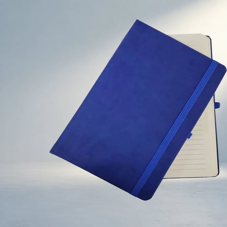 Şık Mavi Deri Defter Kişisel Kullanım İçin Tasarlandı