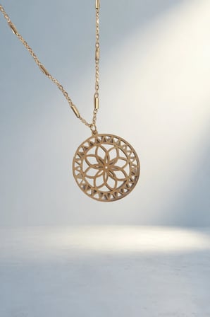 Gold Renk Çelik Zincir Lotus