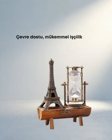 Retro Ahşap Kum Saati 15X20 Cm Dekoratif Aksesuar