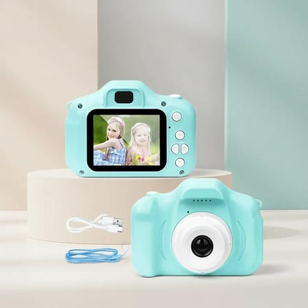 Mavi Mini Dijital Çocuk Kamerası 1080P Video Kayıt Ve Fotoğraf Çekim Cihazı