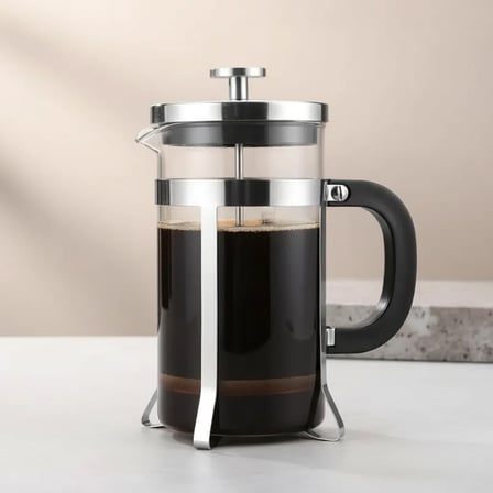 350 Ml Borosilikat Cam Kahve Ve Bitki Çayı Demliği Çelik Filtreli French Press