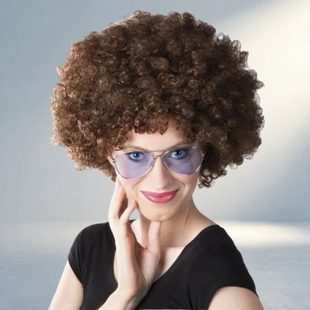 Kıvırcık Afro Peruk Koyu Kahve Yetişkin Ve Çocuklar İçin