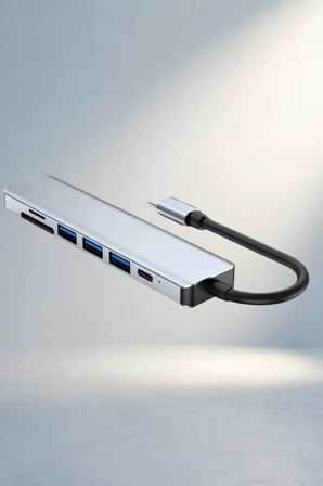 Çok Fonksiyonlu 8 Portlu Type-C Hub Macbook Uyumlu