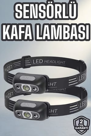 Şarjlı Led Kafa Lambası 4 Modlu Su Geçirmez Kamp