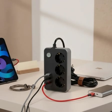 3 Usb Portlu Akım Korumalı Çoklu Priz 2 Metre Kablolu Şarj Ve Enerji Ünitesi