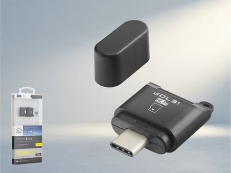 Kompakt Type-C Microsd Kart Okuyucu Siyah