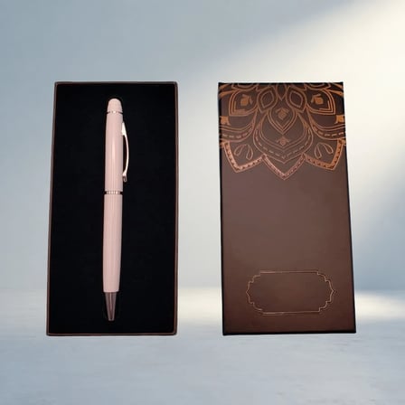 Şık Tasarımlı Tükenmez Kalem Ve Mandala Desenli Kutu