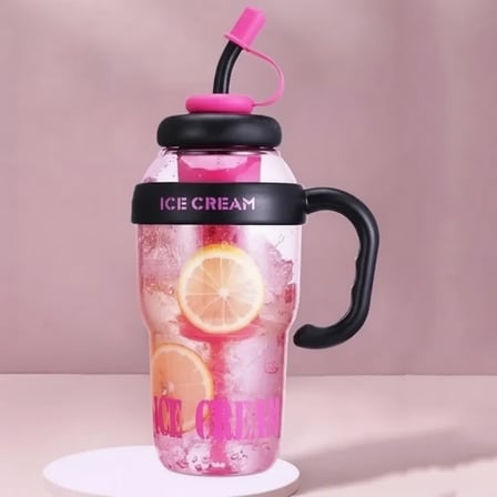 1200 Ml Süzgeç Bölmeli Pipetli Termal Kullanım Su Bardağı Matarası