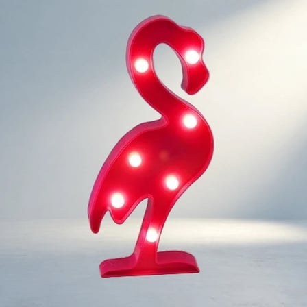 Dekoratif Gece Lambası Led Işıklı Flamingo