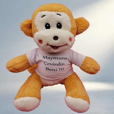 Espirili Maymun Temalı Peluş Oyuncak Ve Tişört Seti