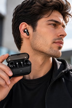 Şık Kablosuz Bluetooth Kulaklık 4'Lü Set Klipsli Ve In Ear