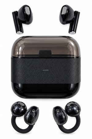 Şık Kablosuz Bluetooth Kulaklık 4'Lü Set Klipsli Ve In Ear