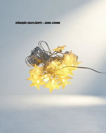 Dekoratif Yıldız Led Işık 5 Metre Günışığı Şeridi