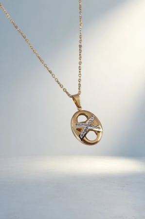 Zirkon Taşlı Gold Renk Kadın Kolye