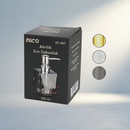 Şeffaf Renkli Akrilik Sıvı Sabunluk Modern Tasarım 180Ml