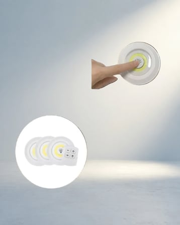 Uzaktan Kumandalı 3'Lü Kablosuz Led Spot Lamba Seti