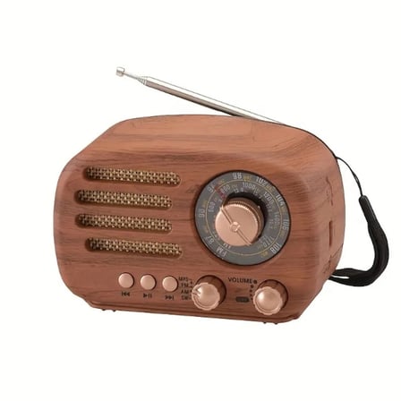Bluetooth Destekli Ahşap Tasarımlı Nostaljik Müzik Çalar Radyo Usb Sd Kart Girişli