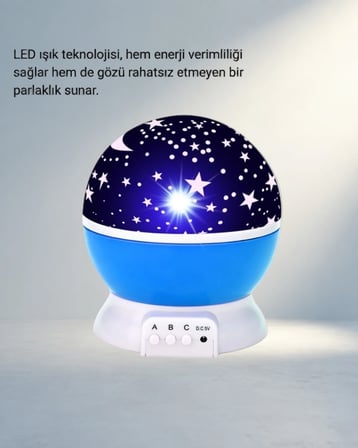 Renkli Led Gece Lambası 6 Modlu Çocuklar İçin