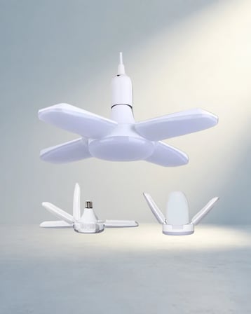 Güçlü Led Ampül 4 Kollu Katlanır Pervane Tasarım 60 Watt