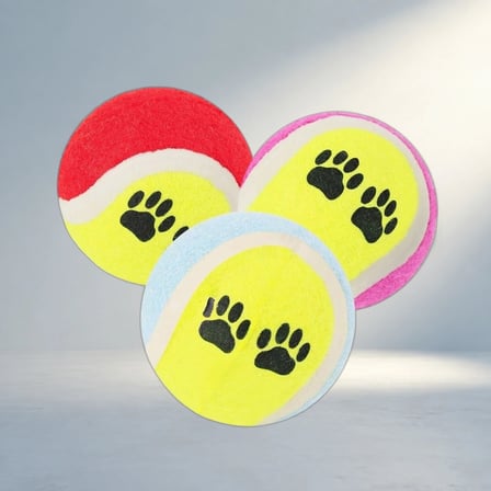 Renkli Desenli Tenis Topu 3'Lü Kedi Ve Köpek Oyun Seti