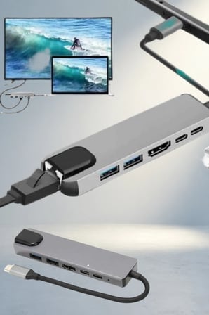 Verimlilik Artıran 8 Portlu Usb Type-C Dönüştürücü