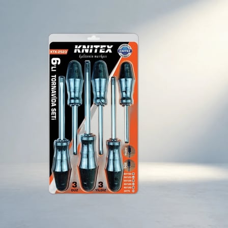 Pratik Tornavida Seti 6 Parça Yıldız Ve Düz Modeller Ile Kullanışlı