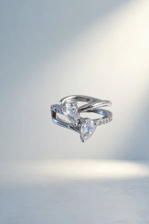 Zirkon Taşlı Damla Earcuff Küpe Gümüş Renk