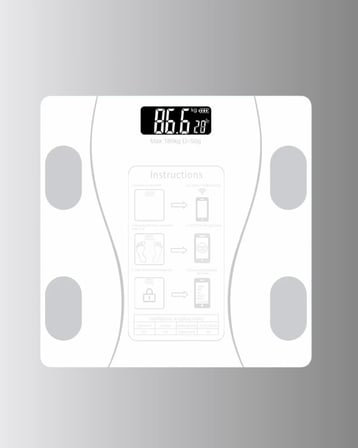 Bluetooth Bağlantılı Akıllı Dijital Baskül 8 Ölçüm Verisi Ile