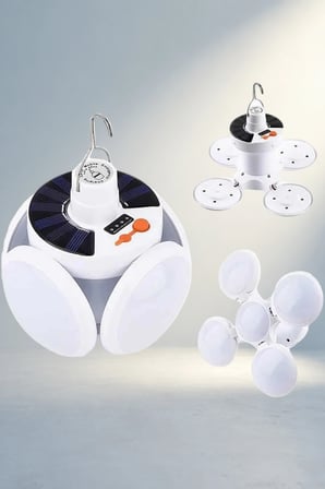 Taşınabilir 5 Kanatlı Solar Lamba Usb Şarjlı Açık Alan