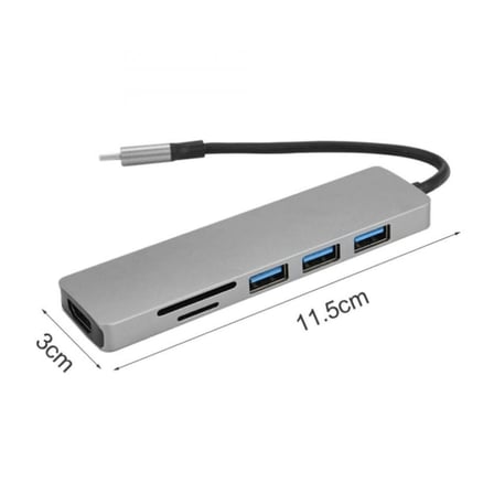 Kompakt 6 İn 1 Hdmi Çevirici Type-C Lightning Micro Usb