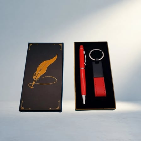 Şık Deri Anahtarlık Ve Touchpen Kalem Seti