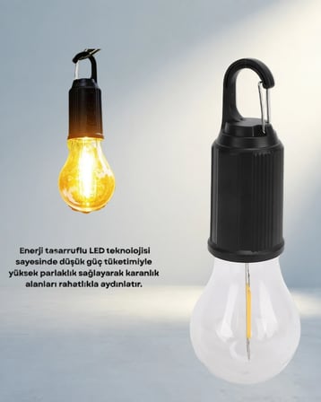Kamp Ve Acil Durumlar Için Şarjlı Kancalı Led Lamba