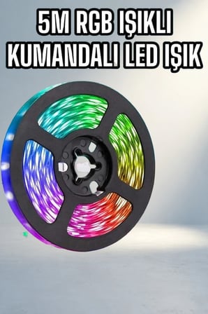 Kumandalı Led Şerit Işık 5 Metre Renkli