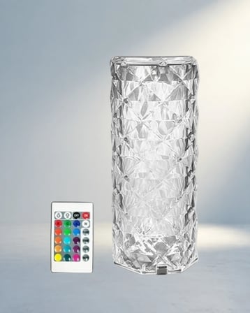 Dekoratif Kristal Rgb Led Masa Lambası 16 Renk Kumandalı