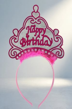Neon Pembe Doğum Günü Tacı Yetişkin Ve Çocuklar İçin