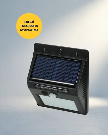 Güneş Enerjili Hareket Sensörlü Lamba 20 Led Bahçe