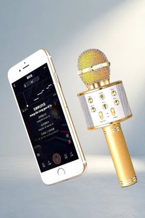 Kablosuz Karaoke Mikrofon Usb Bellek Destekli Uzun Pil Ömrü