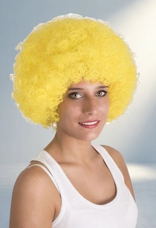 Kıvırcık Sarı Afro Peruk Yetişkin Ve Çocuk Kullanımı