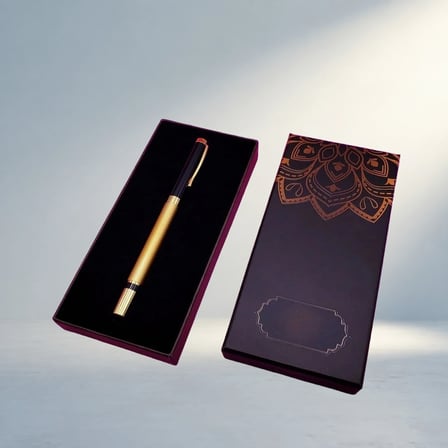 Şık Mandala Desenli Metal Roller Kalem Hediye Seti