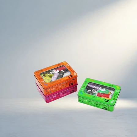 Pratik Dikiş Seti Metal Kutu İplik, Mezura Ve Makas Ile Tam Set