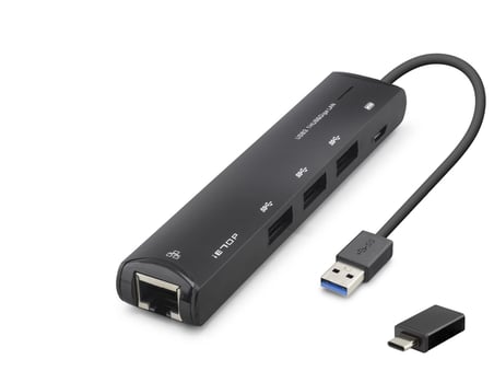 Kompakt 4 Portlu Usb Type-C Hub Gigabit Lan 5 Gbps