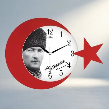 Şık Ofset Kadran Akrilik Boyalı Duvar Saati