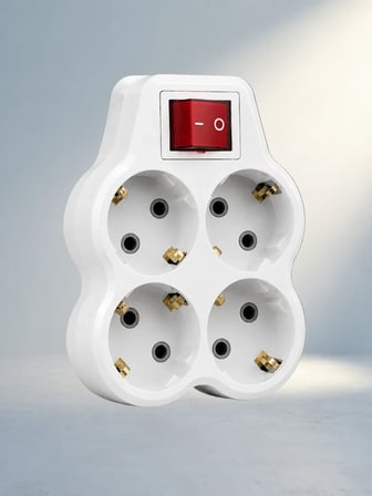 Kompakt Tasarımlı 4'Lü Kablosuz Elektrik Priz Çoklayıcı