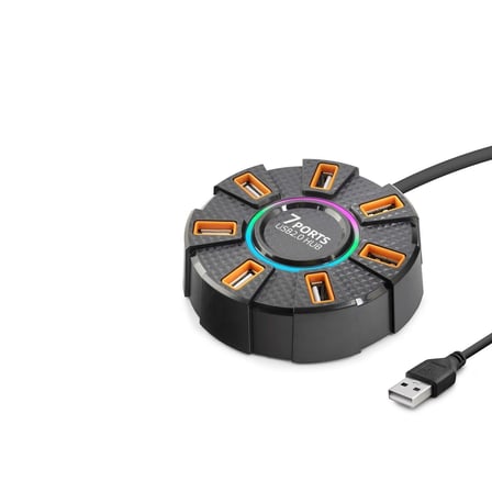 Rgb 7 Port Usb Hub 1.2 M Siyah